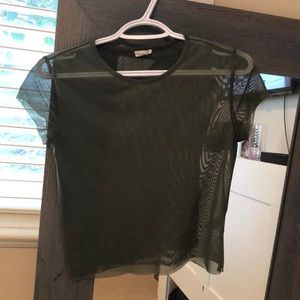 Mesh olive green t-shirt